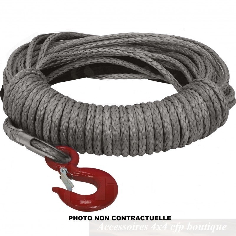 TYT Corde de treuil synthétique de 0,9 cm x 30,5 m, corde de treuil